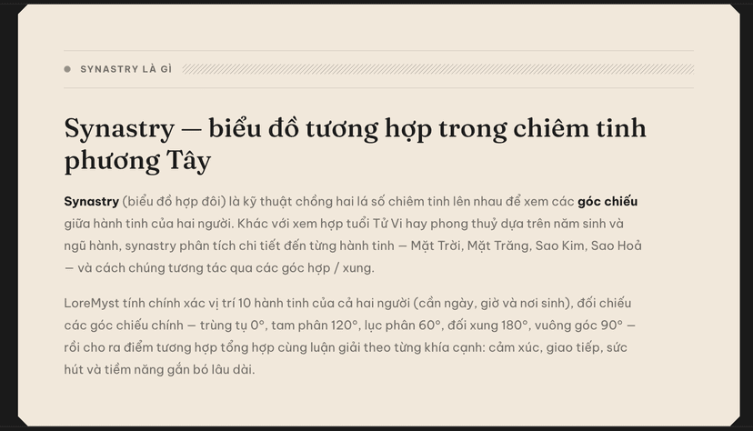 Tương hợp chiêm tinh - loremyst
