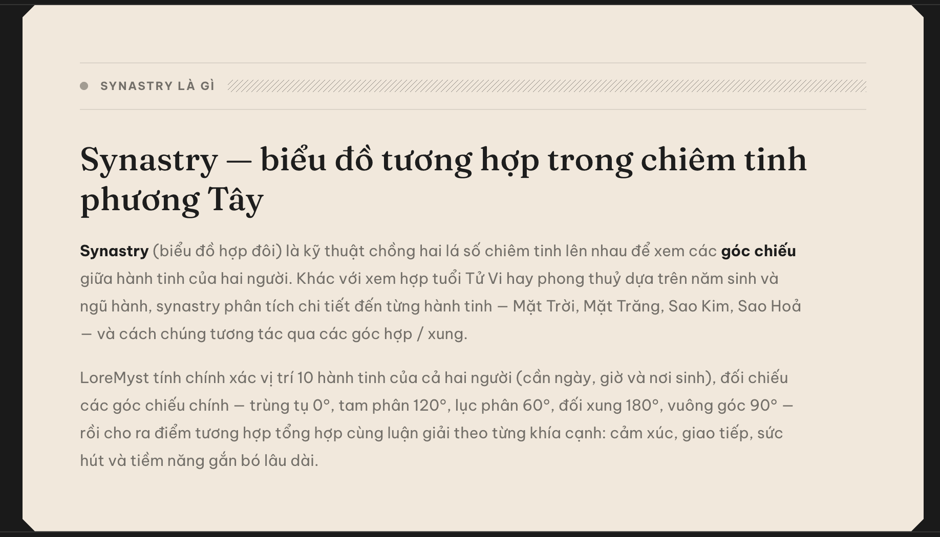 Tương hợp chiêm tinh - loremyst