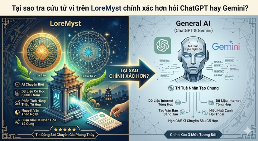 Tại sao tra cứu tử vi trên LoreMyst chính xác hơn hỏi ChatGPT hay Gemini?