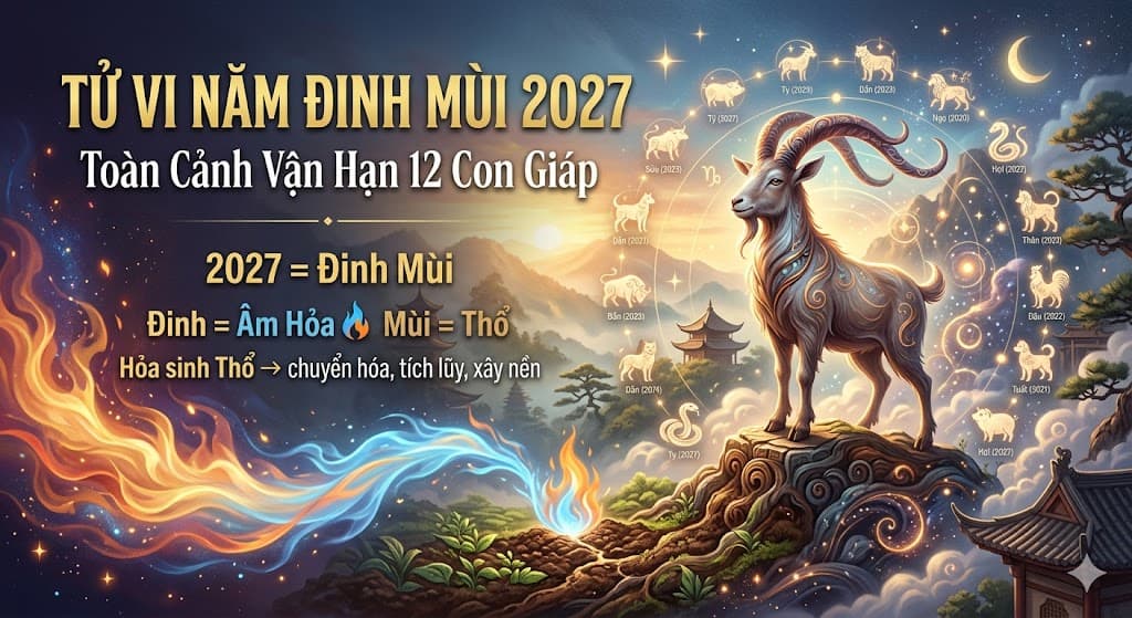 Tử Vi Năm Đinh Mùi 2027 — Toàn Cảnh Vận Hạn 12 Con Giáp