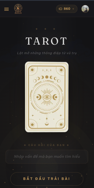 Bước 1: truy cập công cụ bói tarot của Loremyst, nhập câu hỏi / vấn đề quan tâm và bắt đầu