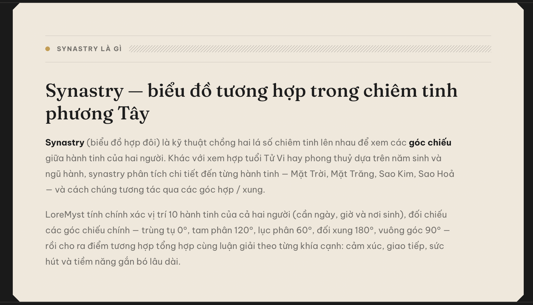 Tương hợp chiêm tinh - loremyst