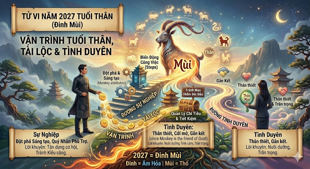 Tử vi năm 2027 tuổi Thân — Vận trình sự nghiệp, tài lộc và tình duyên